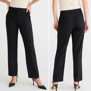 J. Crew Kate Straight Leg Pants 2 Four Season Stretch black solid high rise work